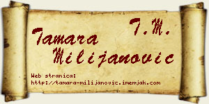 Tamara Milijanović vizit kartica